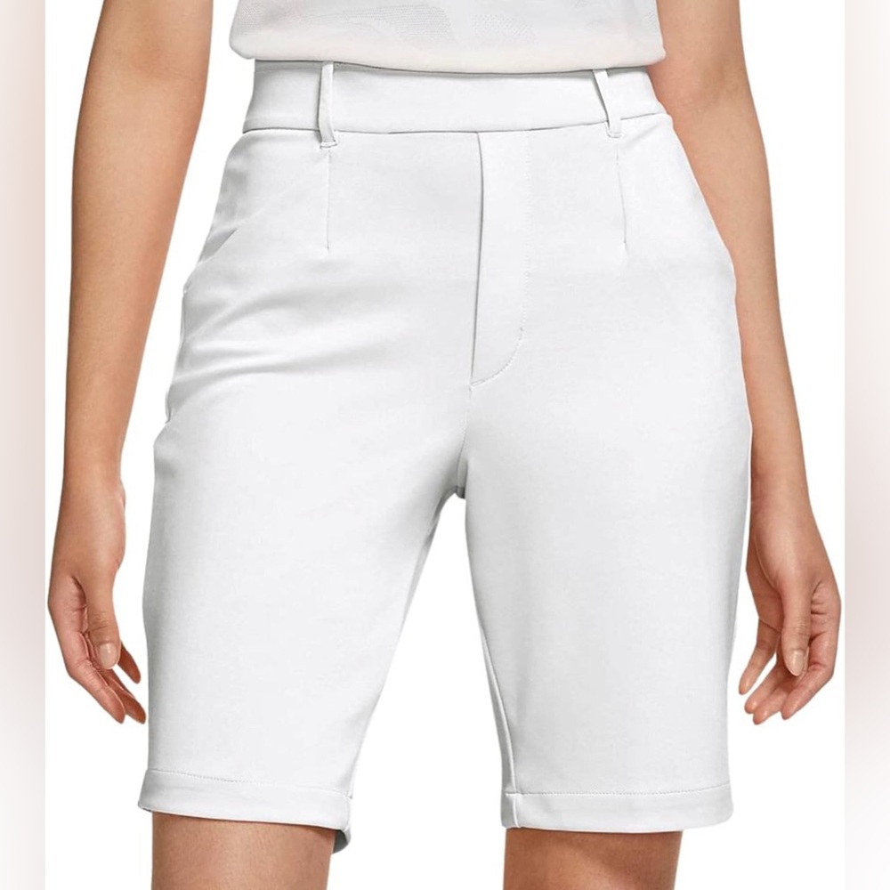 Nike Women's White Golf Shorts Dri Fit Slim Fit UV40+ CU9399-100 Size XL